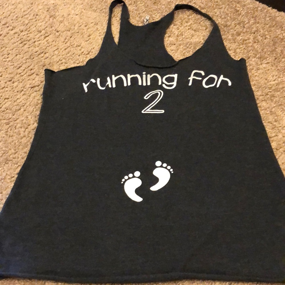 Running for two maternity racerback tank top sz S